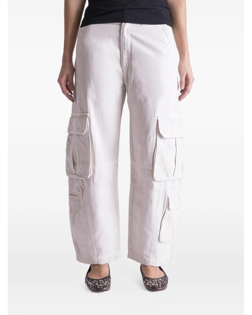 Agolde White Ambika Utility Cargo Pants
