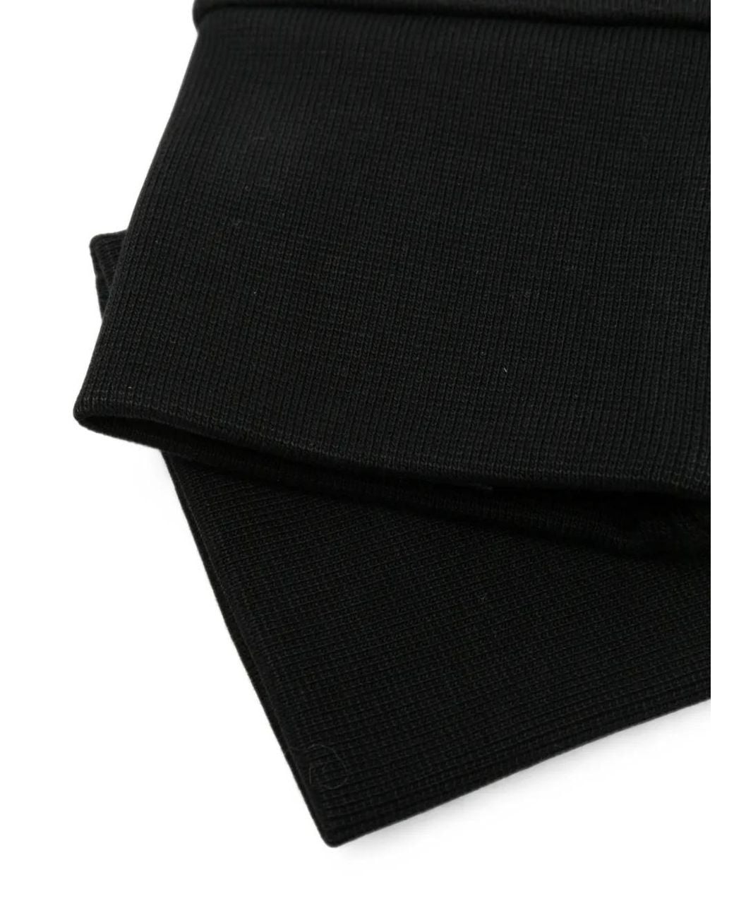 Thom Krom Black Raw-Edge Fingerless Gloves for men