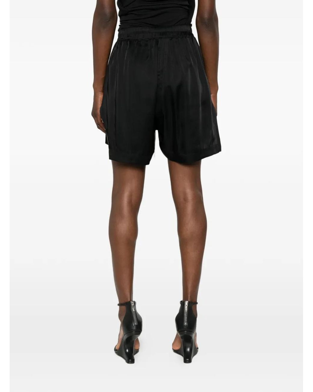 Rick Owens Black Drawstring Shorts