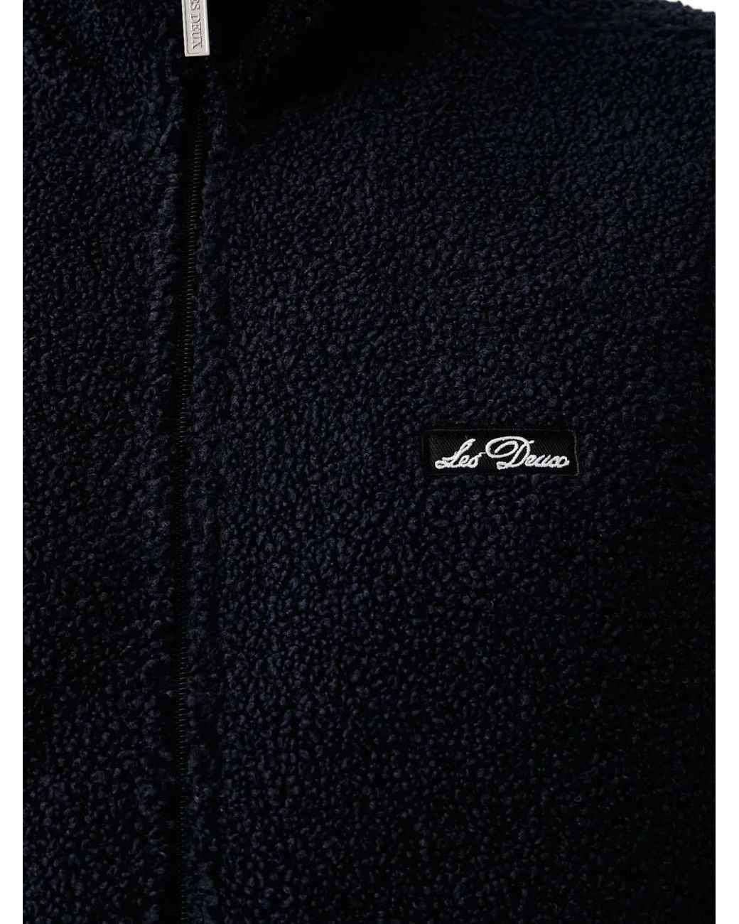 Les Deux Blue Logo-Patch Fleece Vest for men