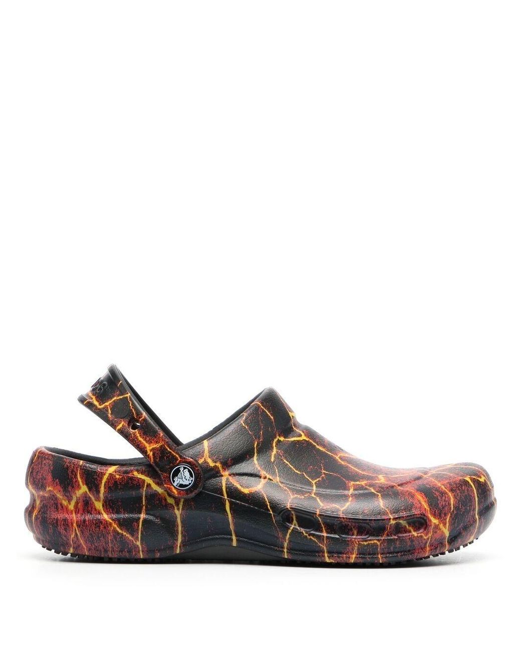 mens flame crocs