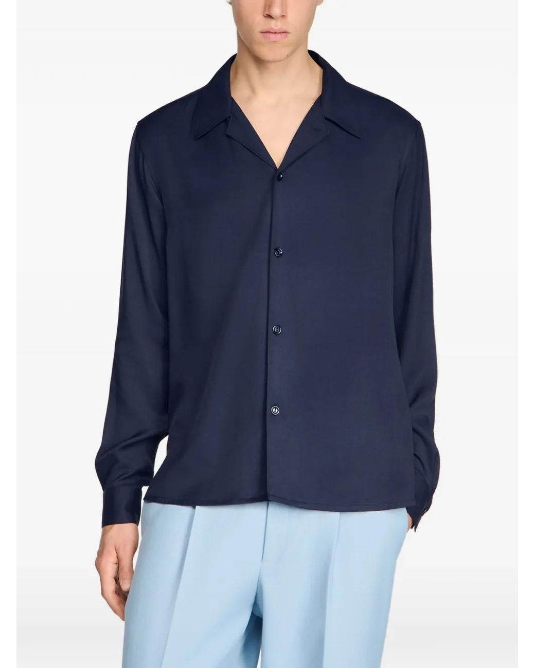 Sandro Blue Fluid Shirt for men