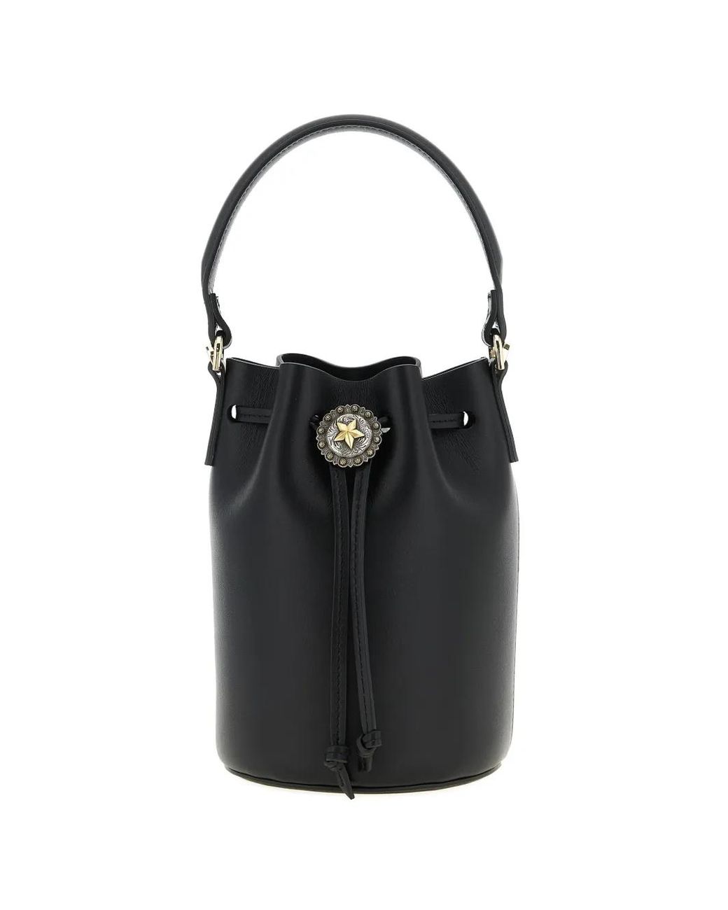 KATE CATE Black Star Detail Drawstring Bucket Bag