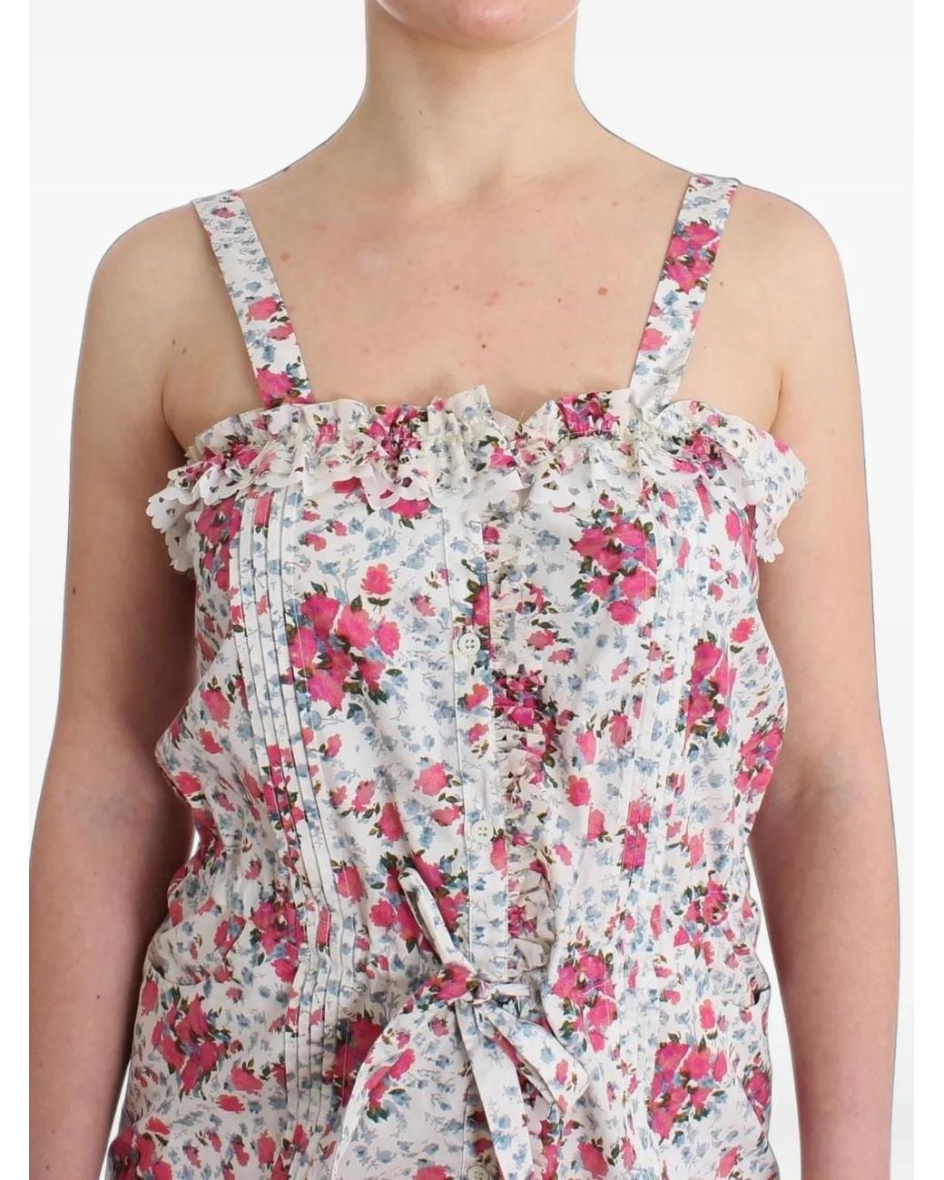 Ermanno Scervino Red Floral-Print Ruffled Mini Dress