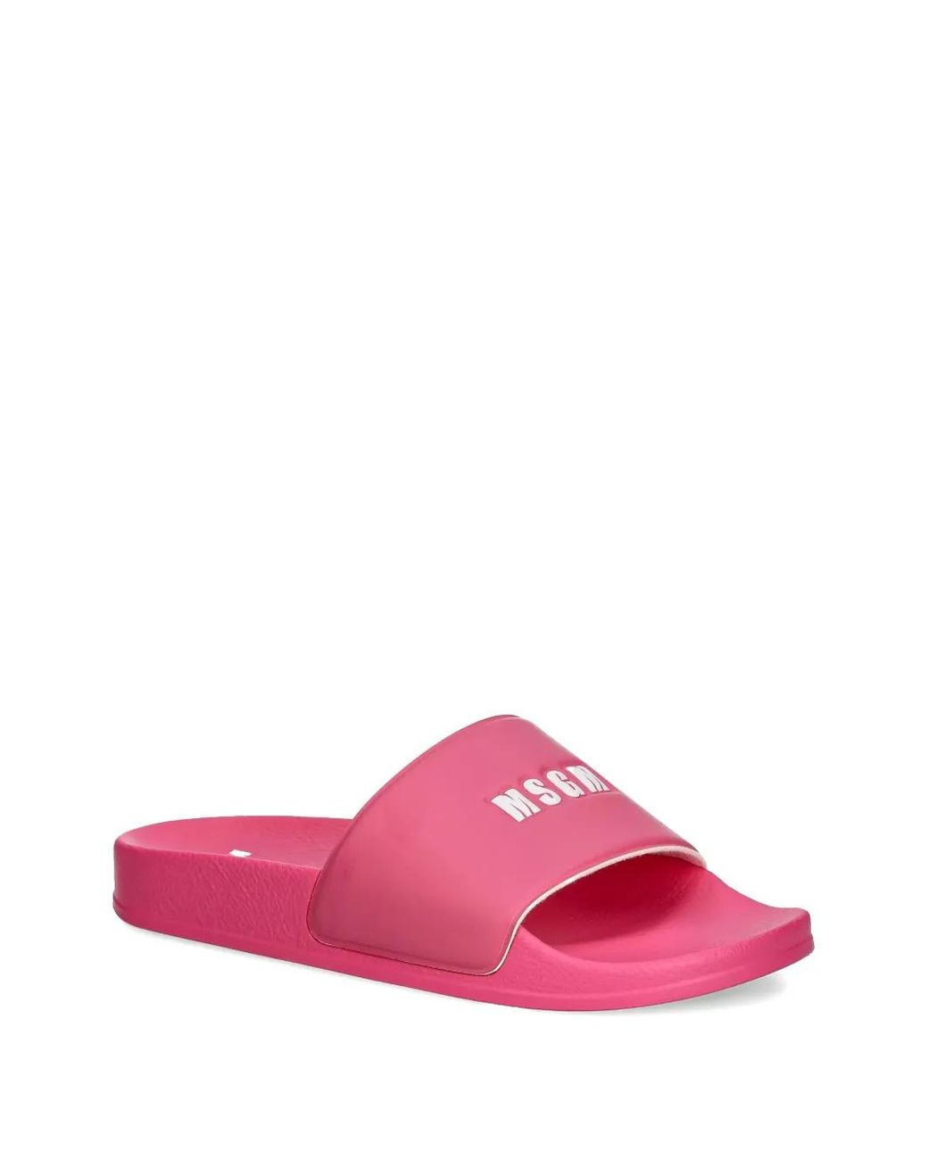 MSGM Pink Logo-Embossed Slides