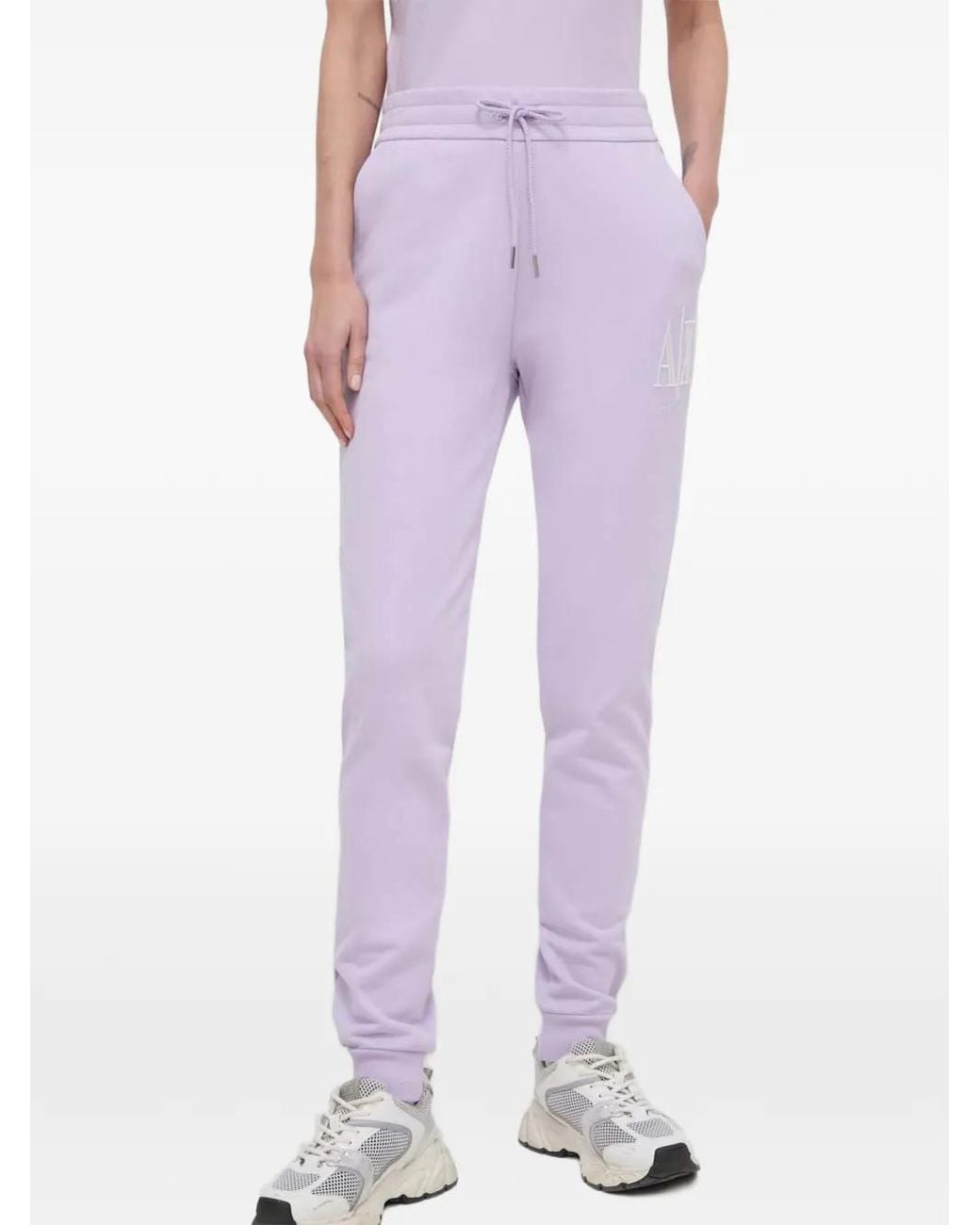 ARMANI EXCHANGE Purple Logo-Detail Track Pants