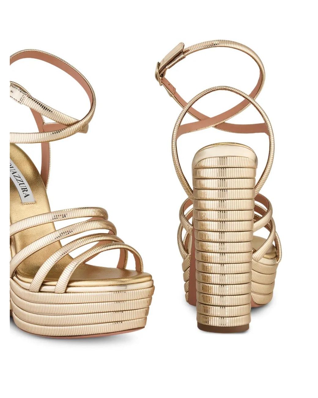 Aquazzura Metallic Heatwave Sandals Plateau 140