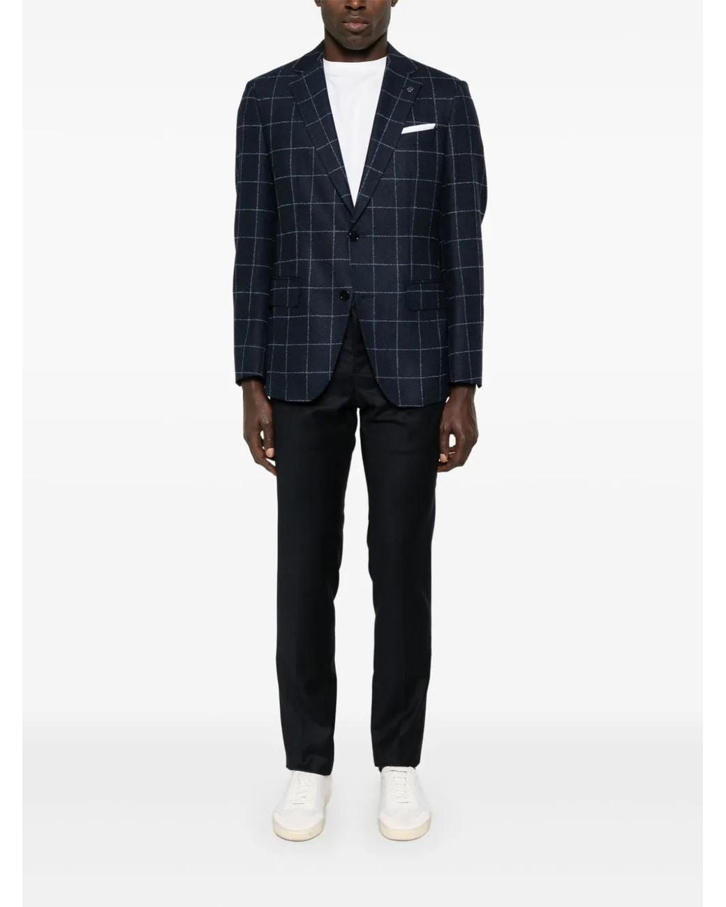 Boss Blue Windowpane Blazer for men