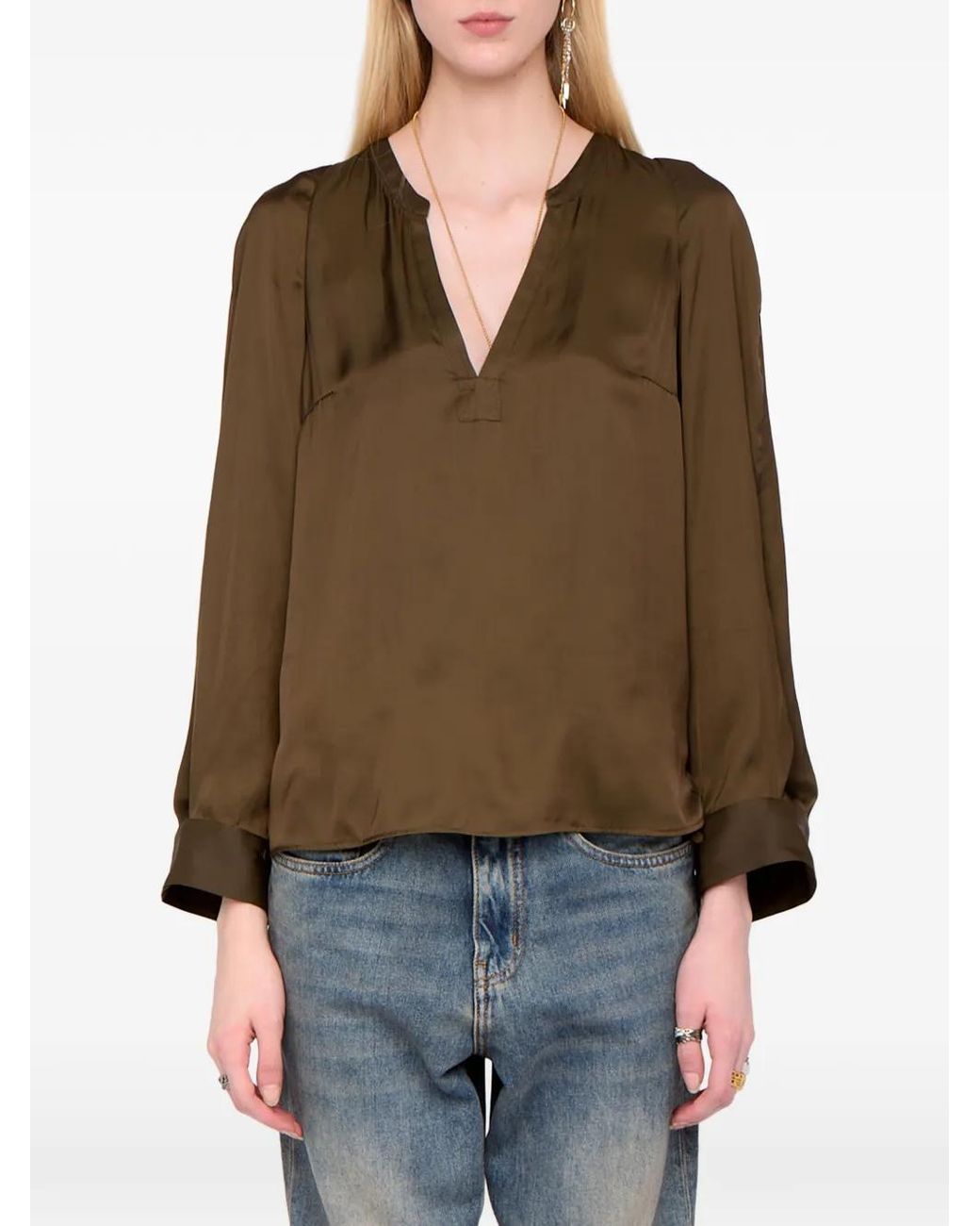 Zadig & Voltaire Natural Torny Satin Tunic