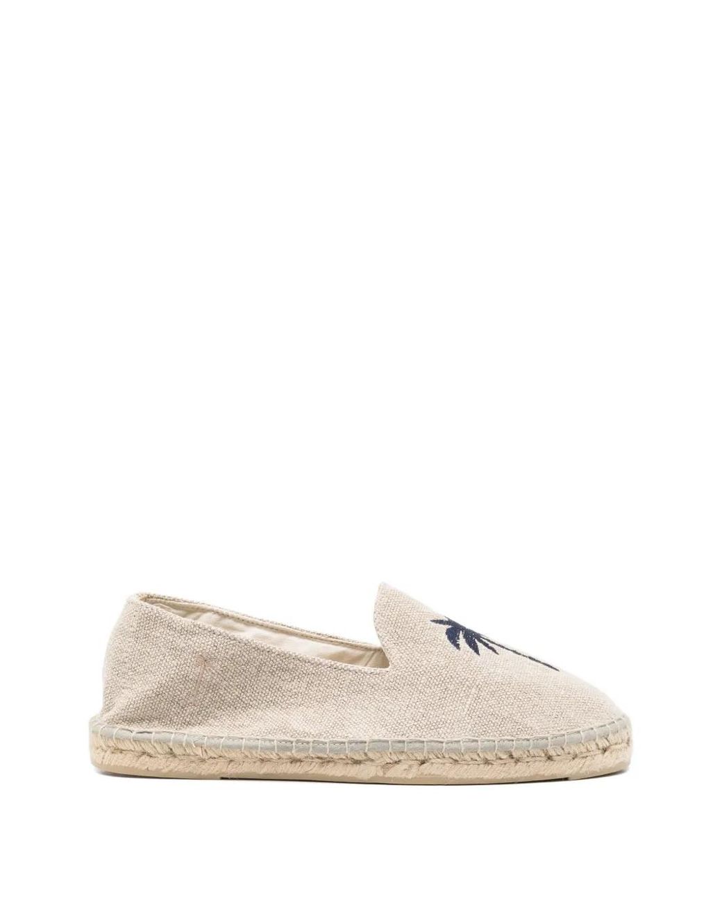 Manebí White Palm-Detail Flat Espadrilles for men