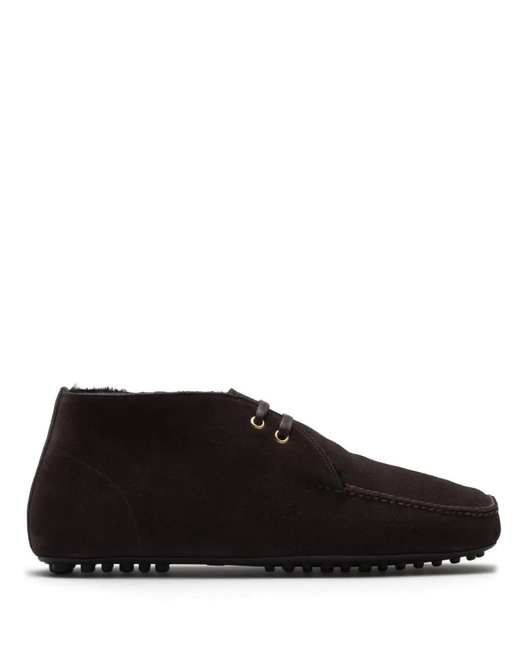 Car Shoe Black Fur-Lined Suede Driving Boots for men