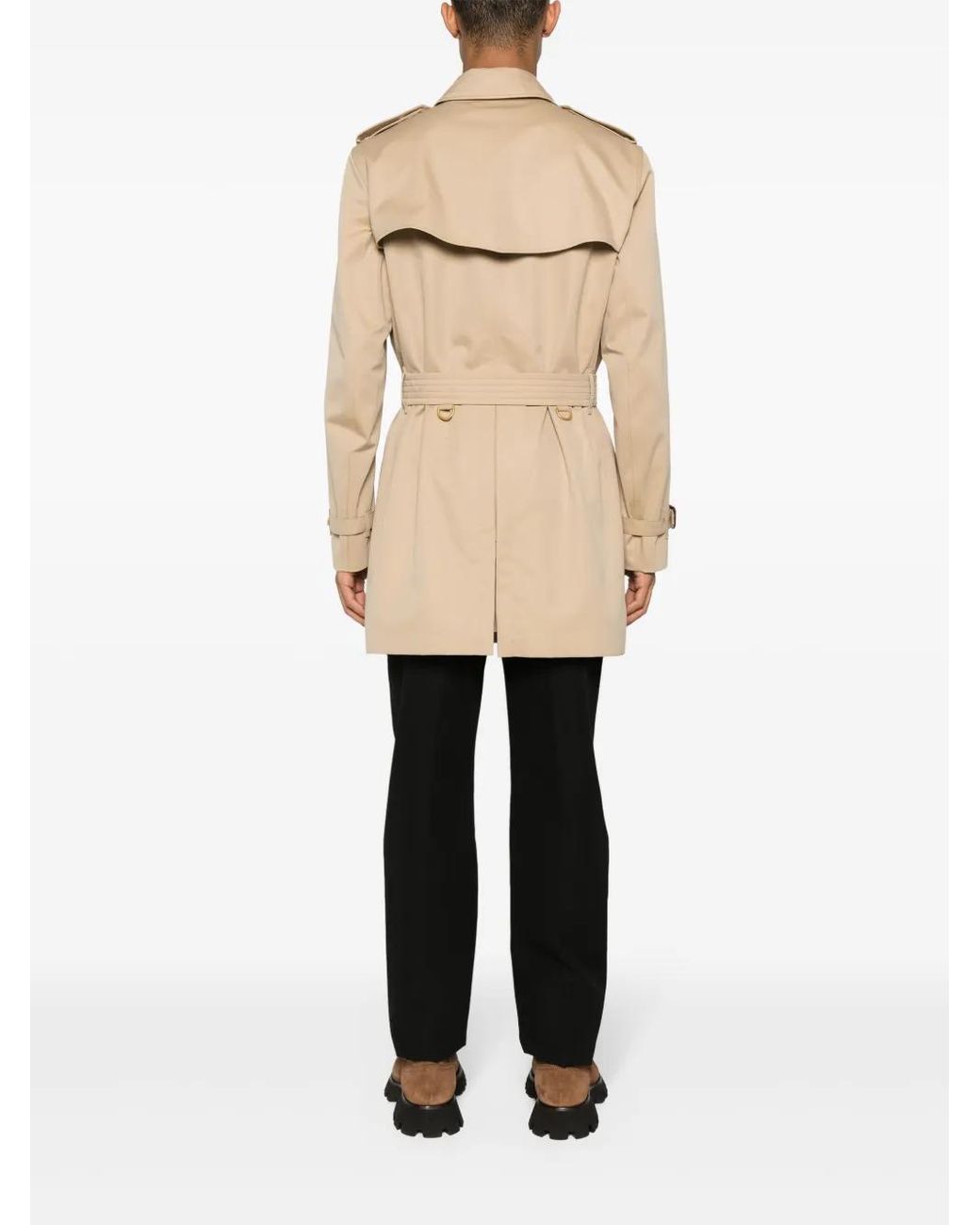 Burberry Natural Short Kensington Trench Coat for men