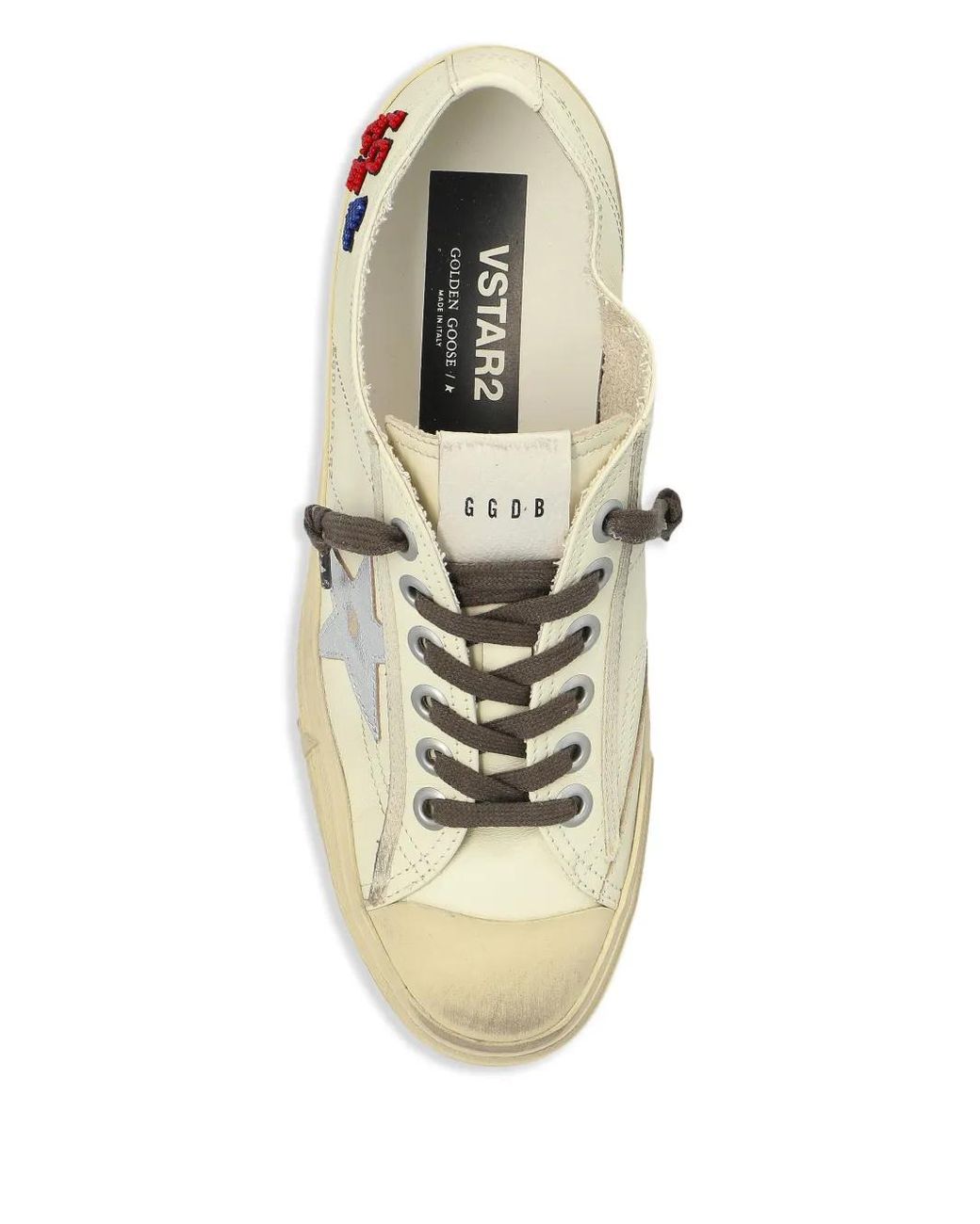 Golden Goose Deluxe Brand Natural V-Star Low Top Sneakers