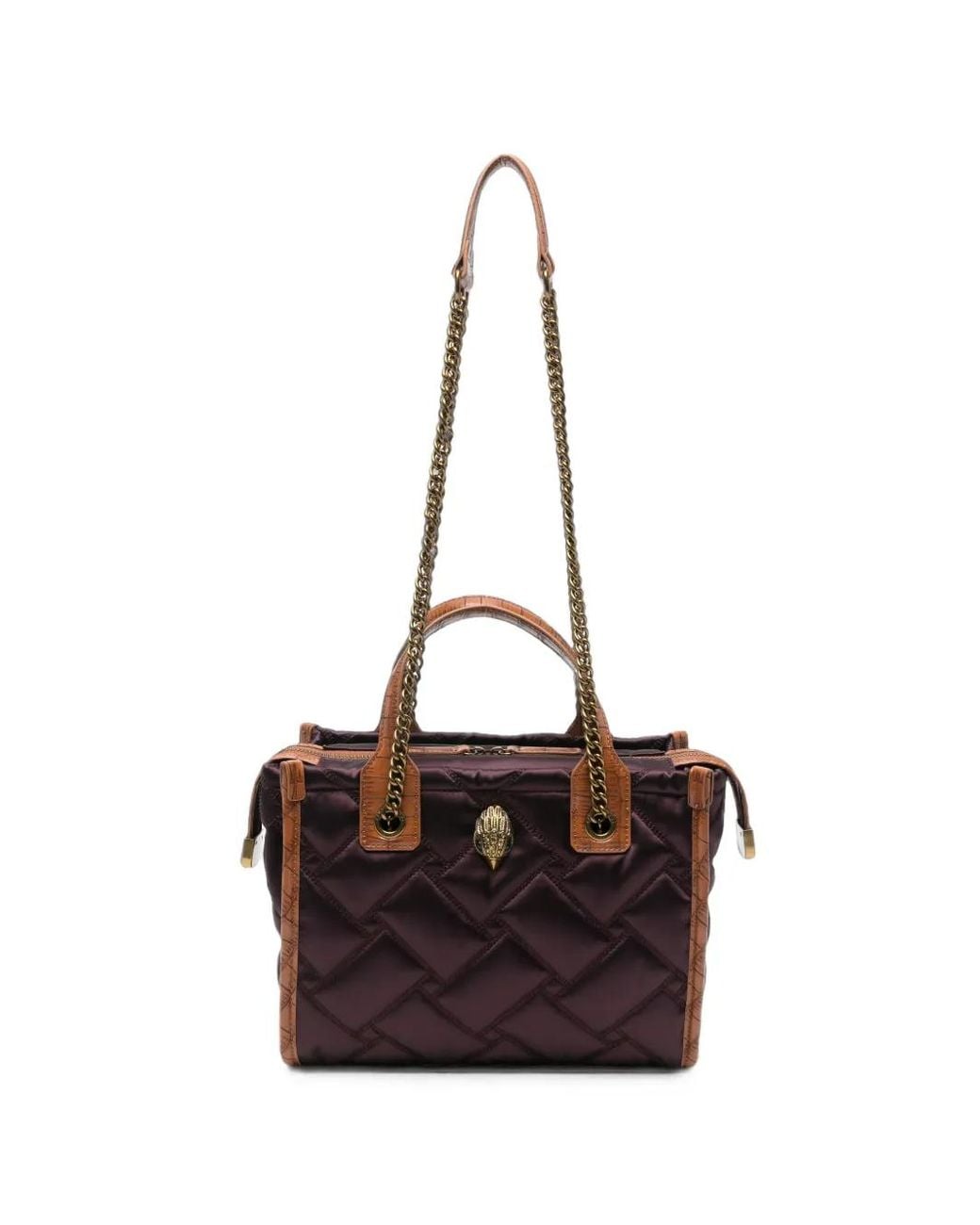 Kurt Geiger Purple Hoxton Quilted Eagle-Plaque Tote Bag