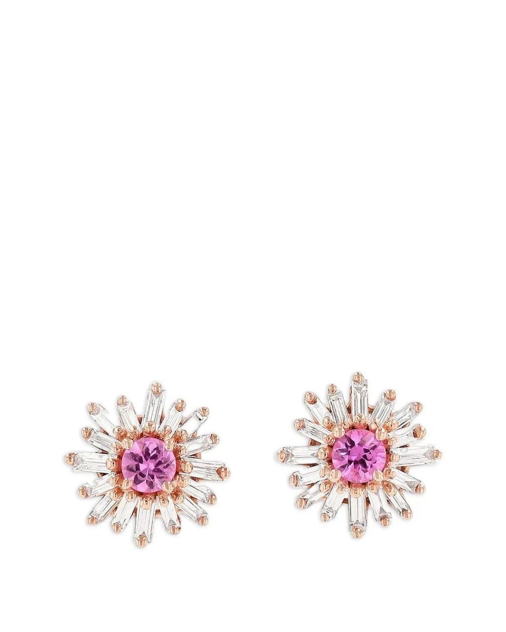 Suzanne Kalan Pink Sapphire And Diamond Earrings