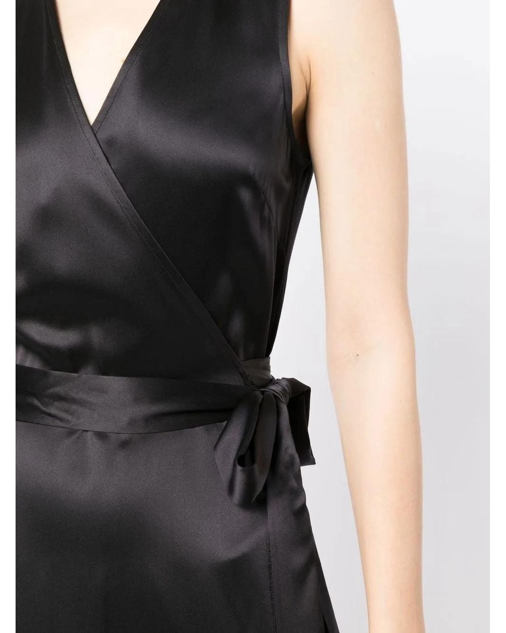 Voz Black Frontward Wrap Dress