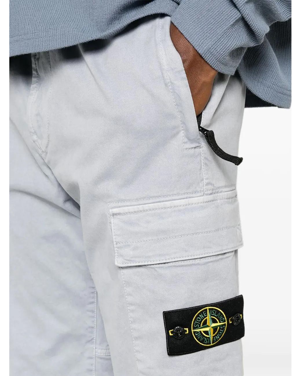 Stone Island Gray Logo-Patch Track Pants for men