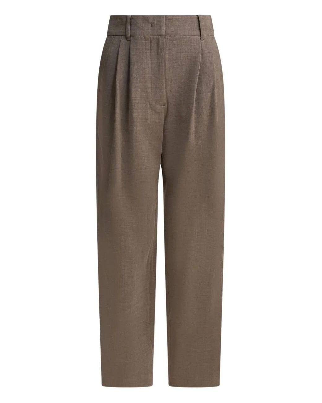 Sandbeige Brown Pleated Trousers