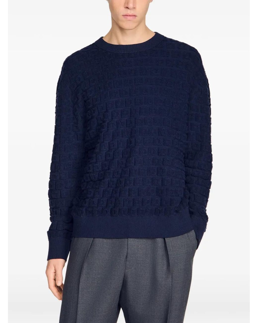 Sandro Blue Pull En Jacquard for men