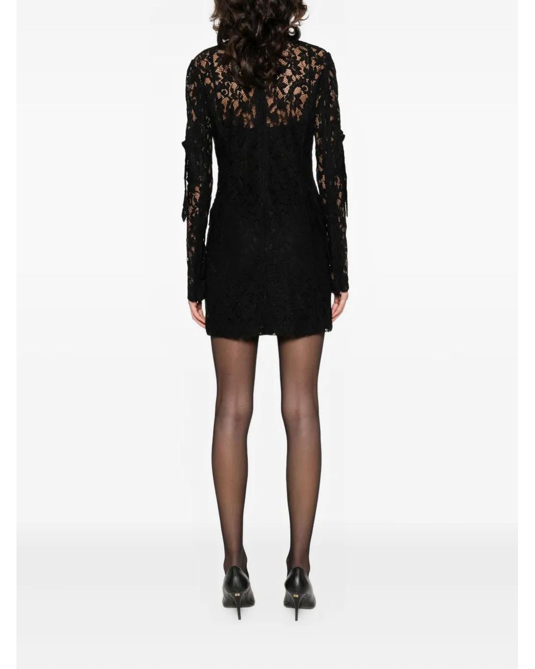 Blumarine Black Lace Buckle Dress