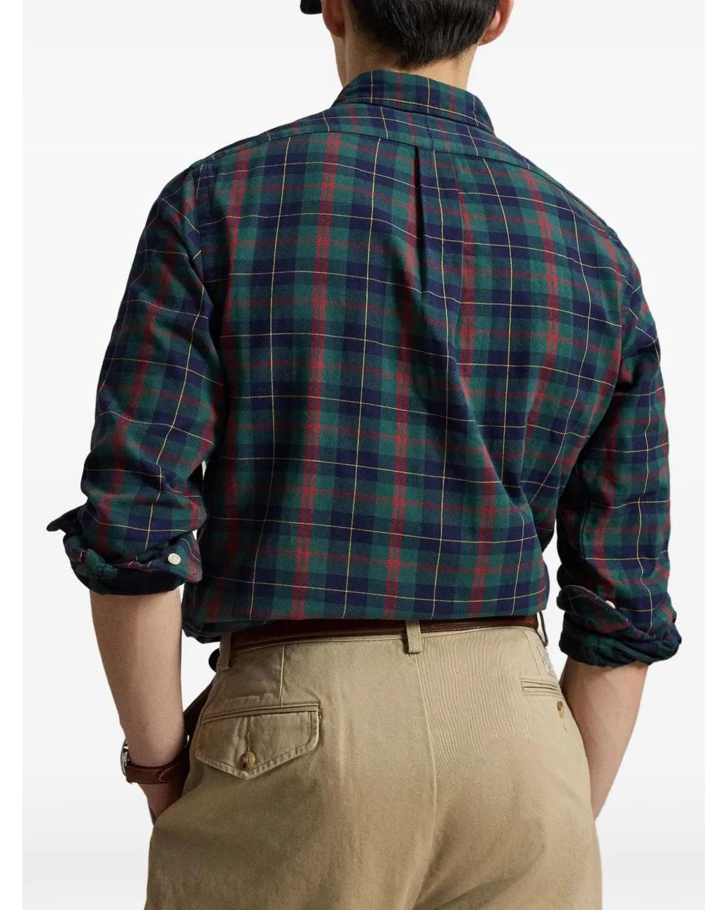 Polo Ralph Lauren Blue Oxford Tartan Check Shirt for men
