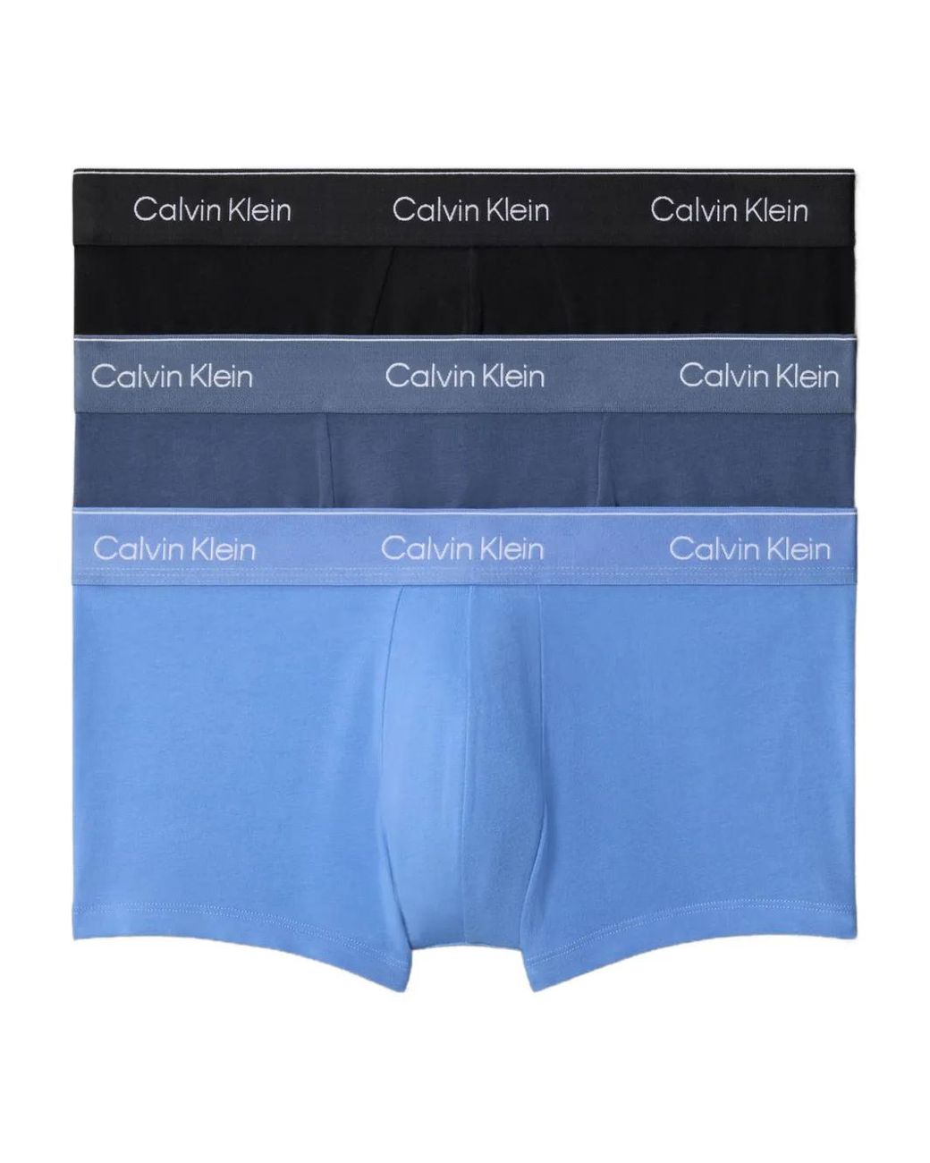 Calvin Klein Blue Logo-Waistband Boxers (Pack Of Three) for men