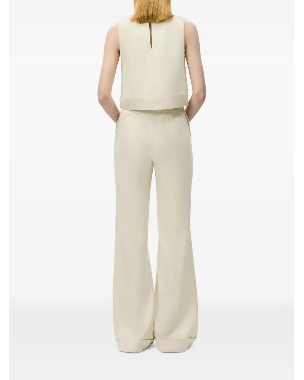Adam Lippes White Deeda Wide-Leg Trousers