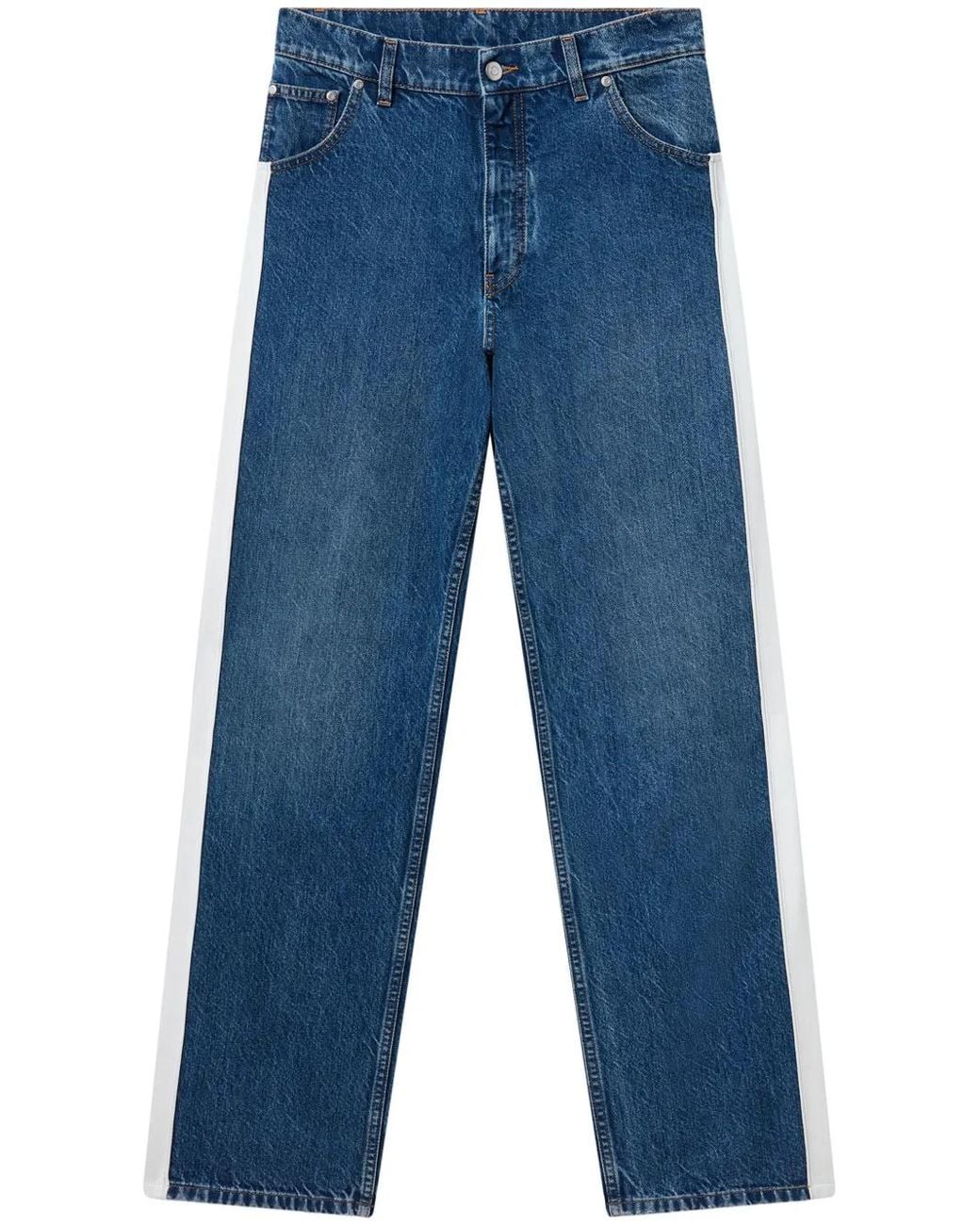 Stella McCartney Blue Side Stripe Straight Leg Jeans