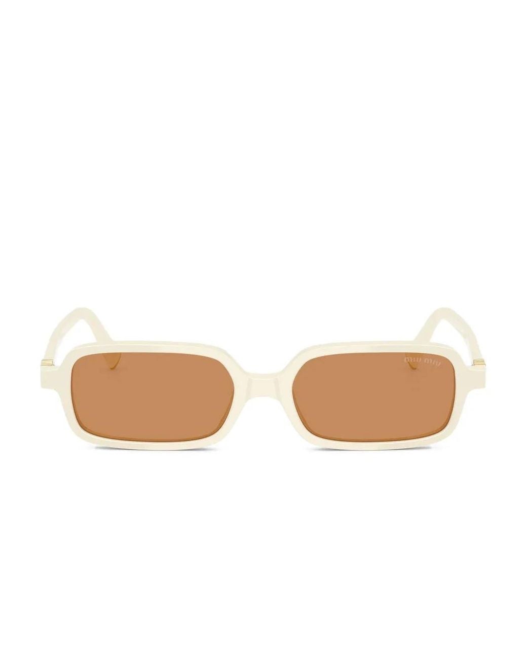 Miu Miu White Rectangle-Frame Sunglasses