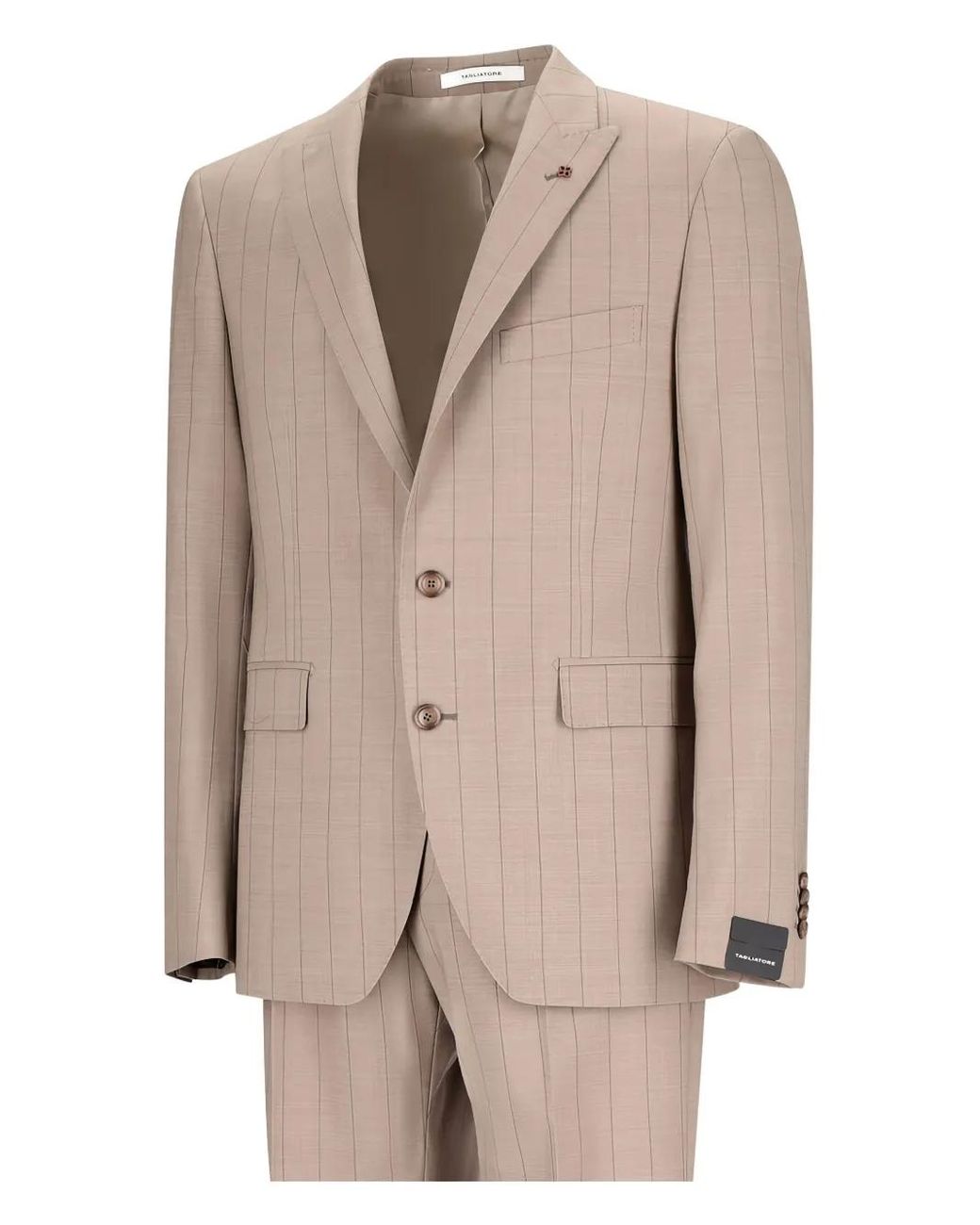 Tagliatore Natural Pinstripe-Pattern Single-Breasted Suit for men