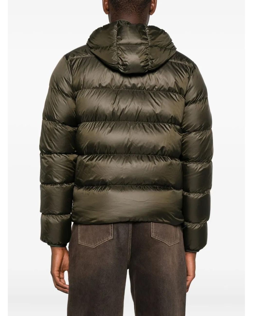 Aspesi Green Hooded Padded Coat for men
