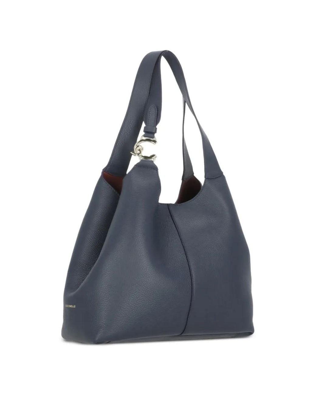 Coccinelle Blue C-Easy Pebbled-Leather Shoulder Bag