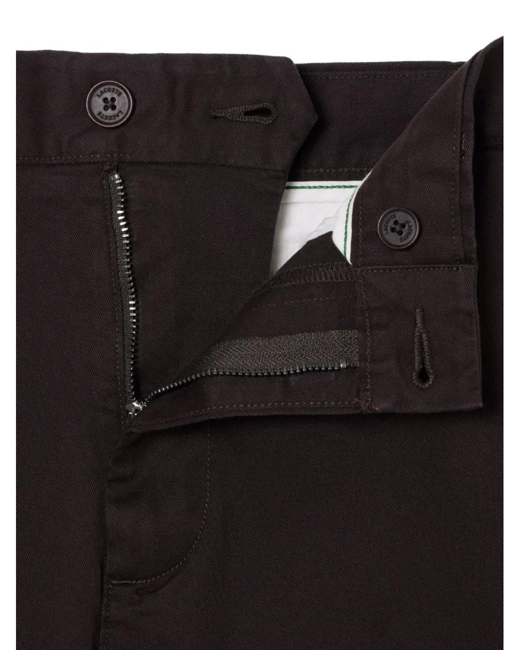 Lacoste Black Pantalon Chino Boutonné for men