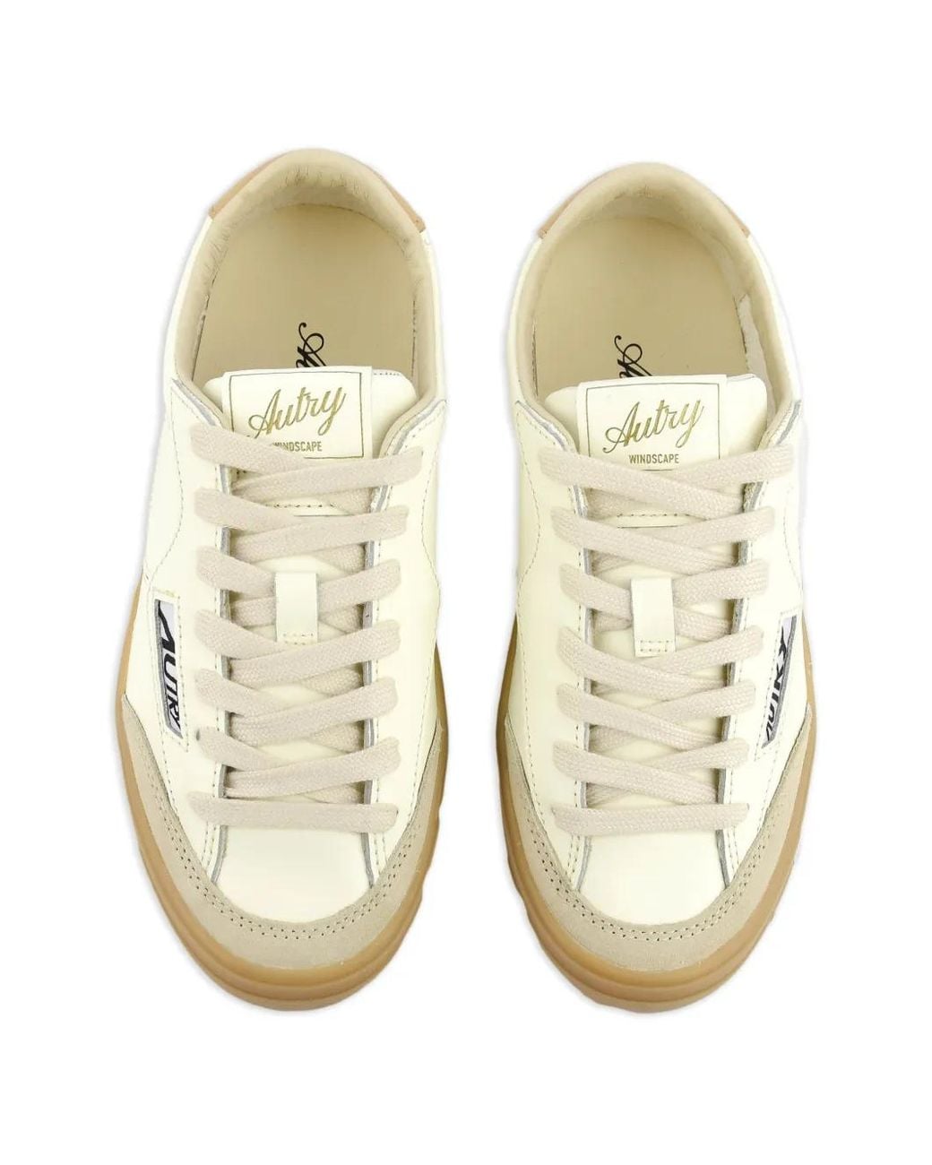 Autry Natural Windscape Leather Logo-Patch Low-Top Sneakers