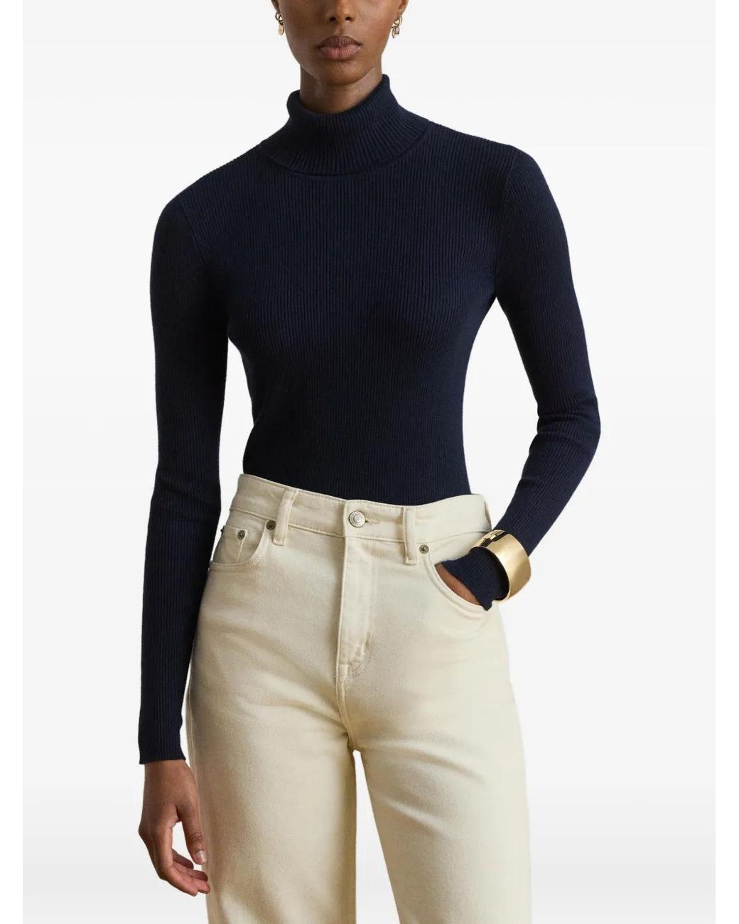 Ralph Lauren Blue Rib-Knit Sweater