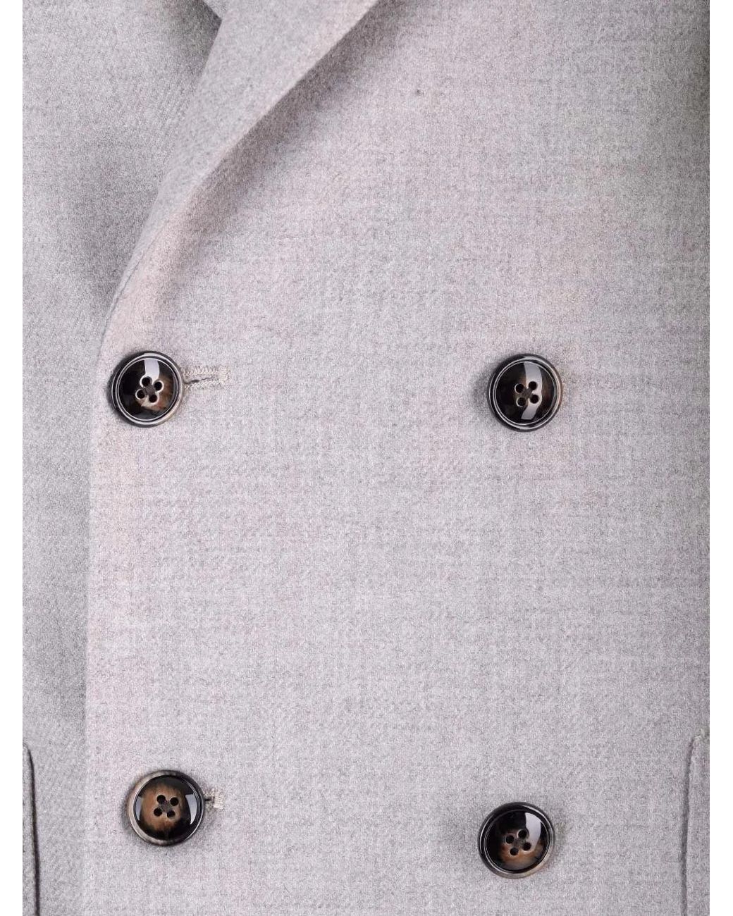Barba Napoli Gray Double-Breasted Tailored Blazer for men