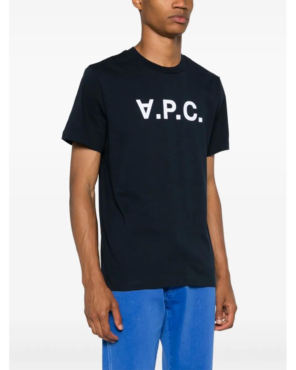 T-Shirt En Coton À Logo Floqué A.P.C. en coloris Black