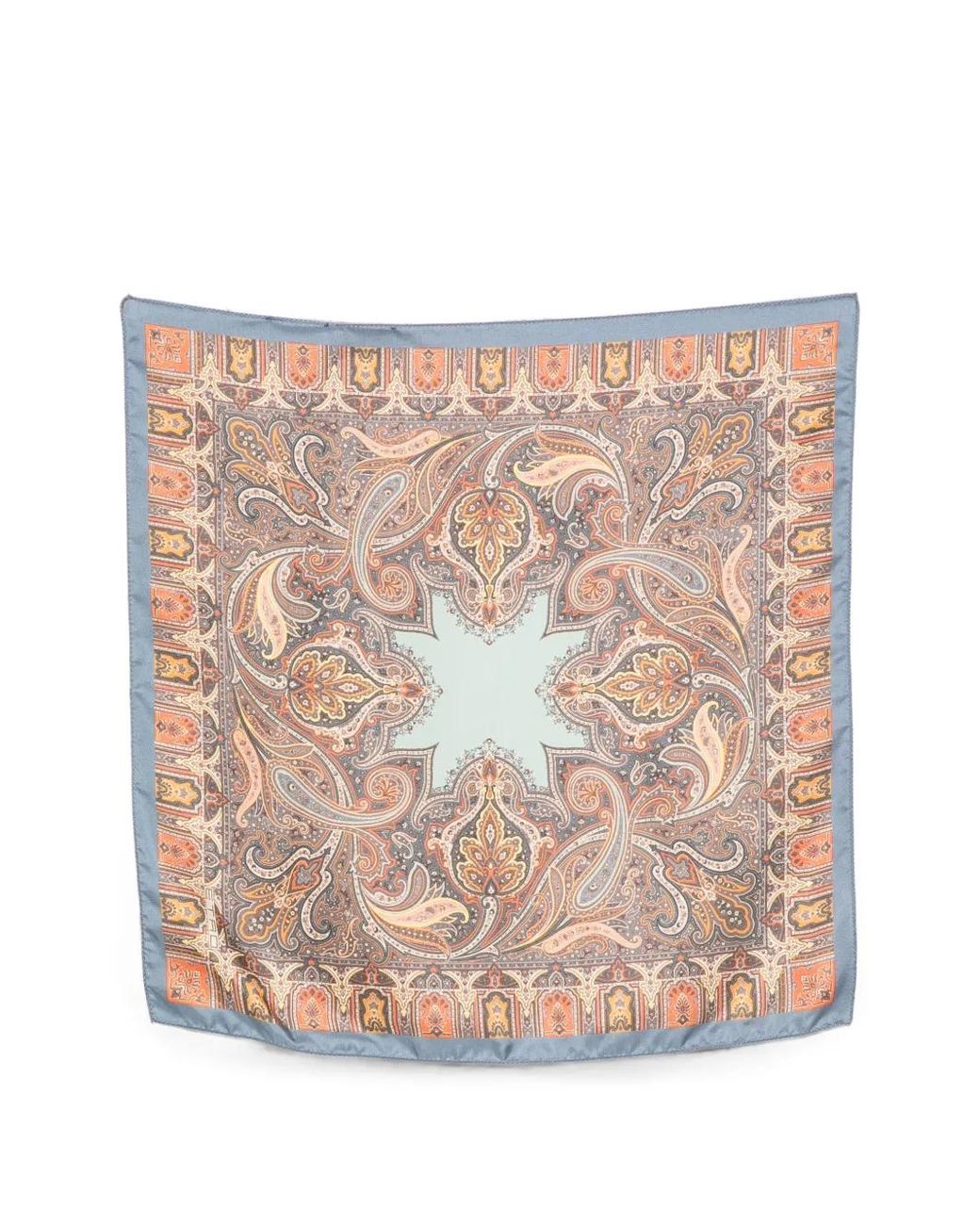 Etro Pink Silk Pocket Square With Geometric Paisley Motif for men