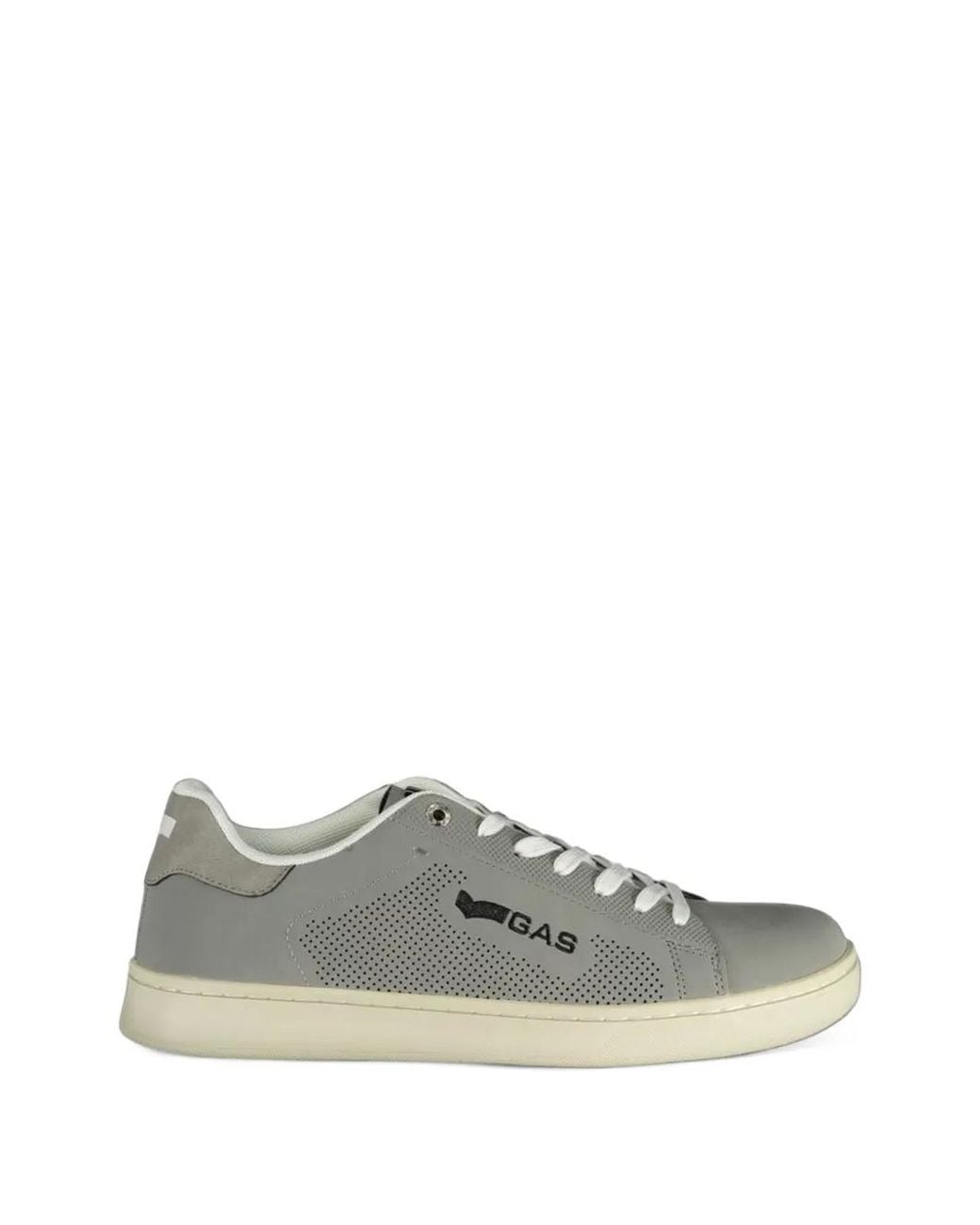 Gas Gray Perforated Logo-Print Sneakers for men