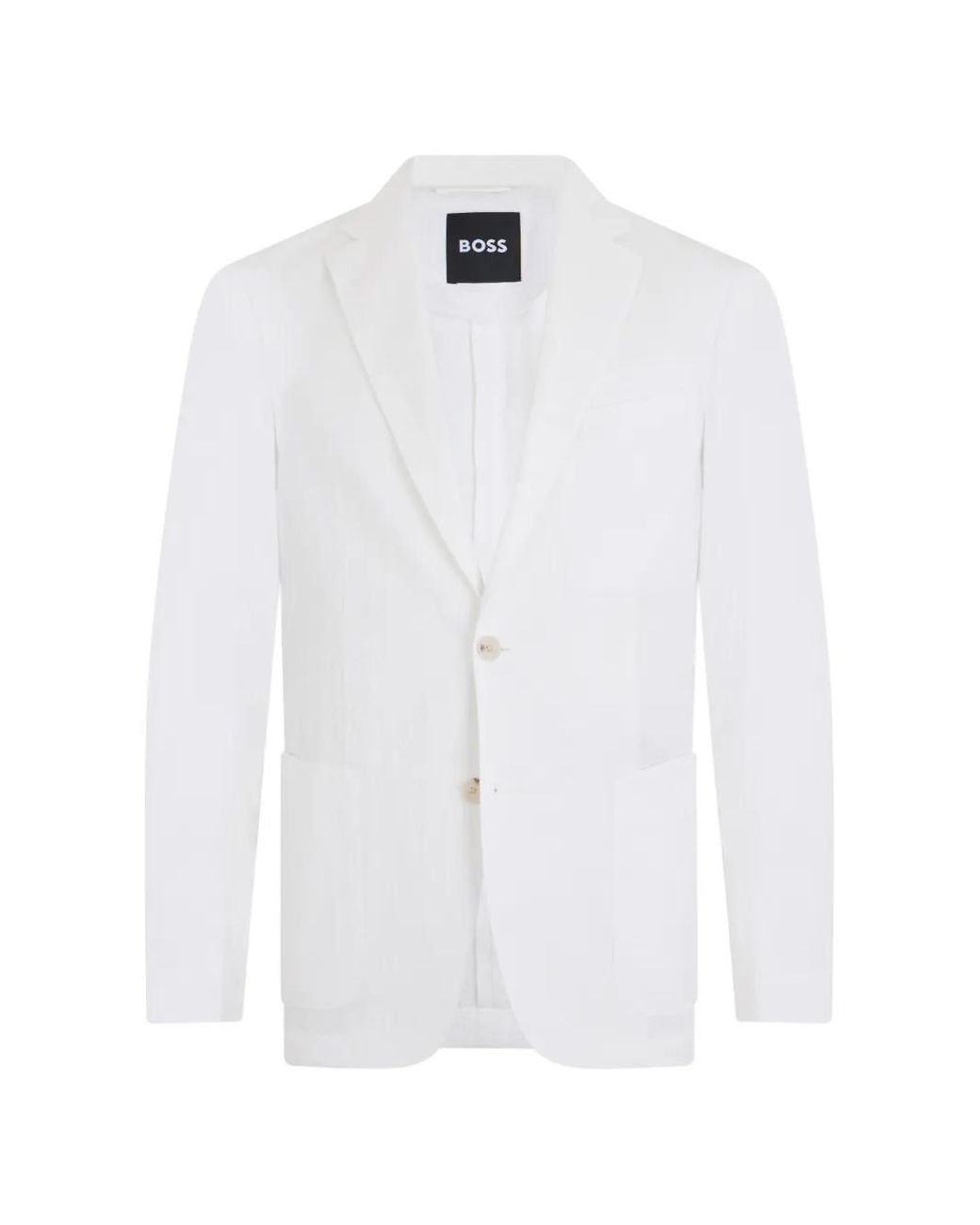 Boss White Single Breasted Blazer for men