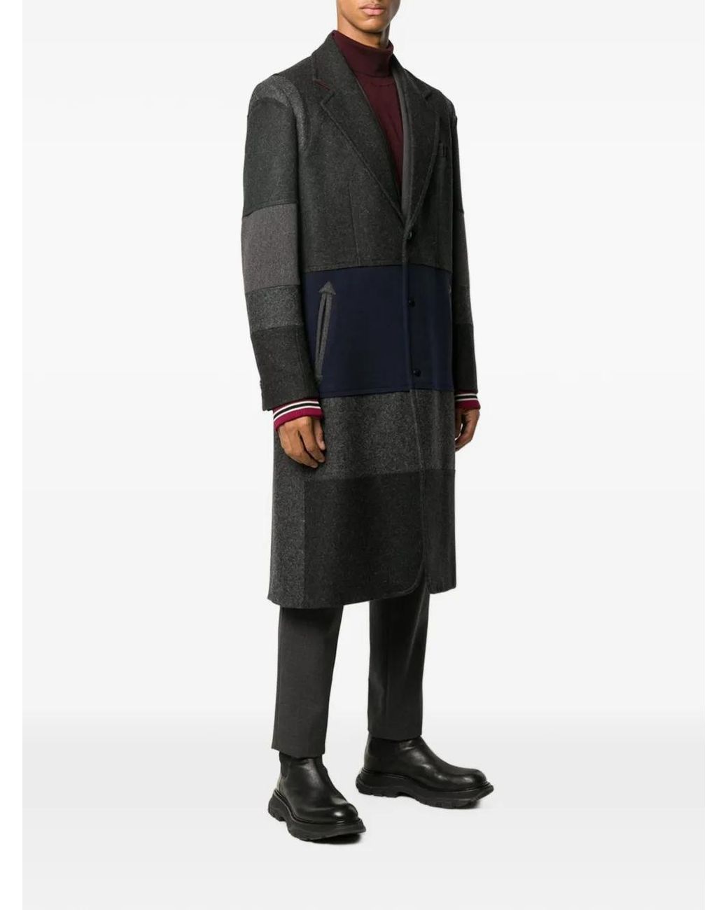 Valentino Garavani Black Patchwork Re-Sew Coat for men