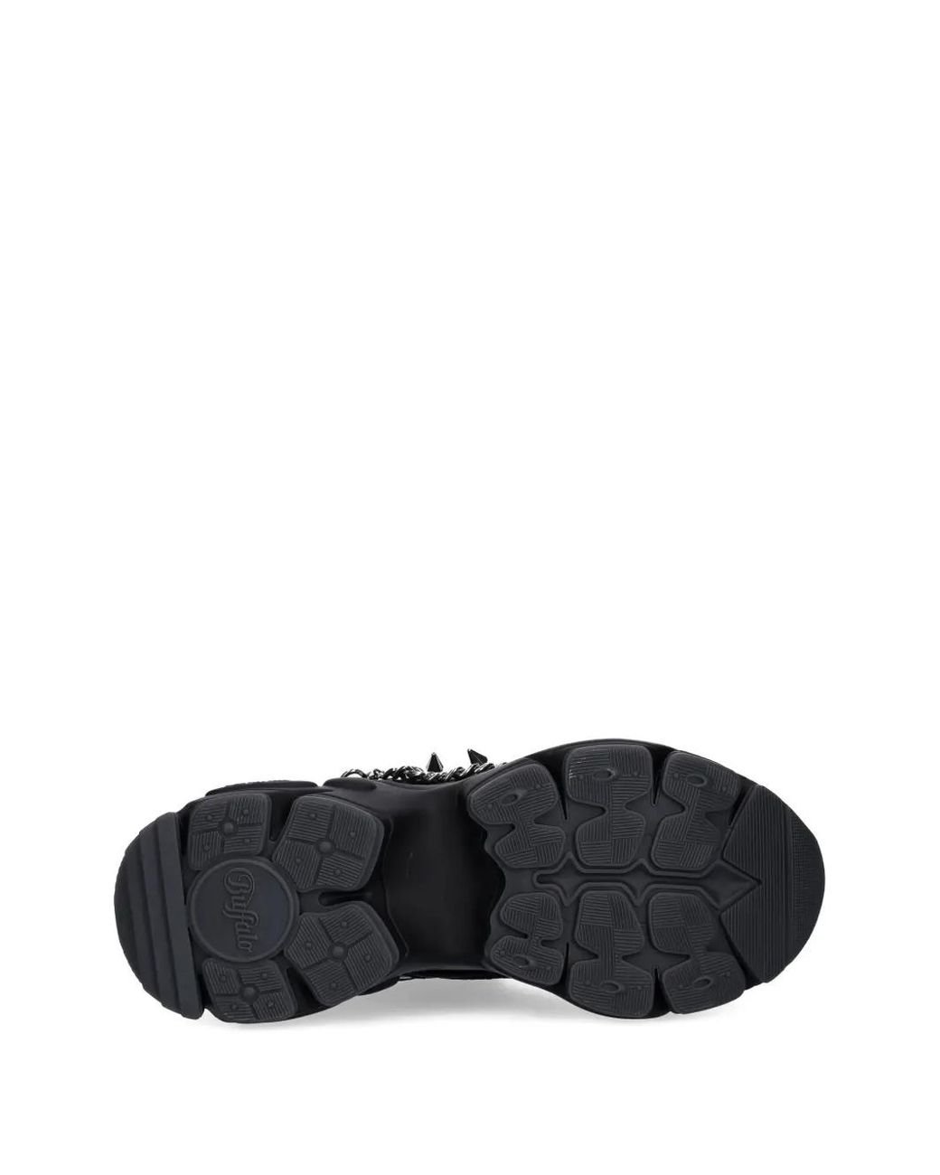 Buffalo Black Binary Punk Chain Studded Sneakers