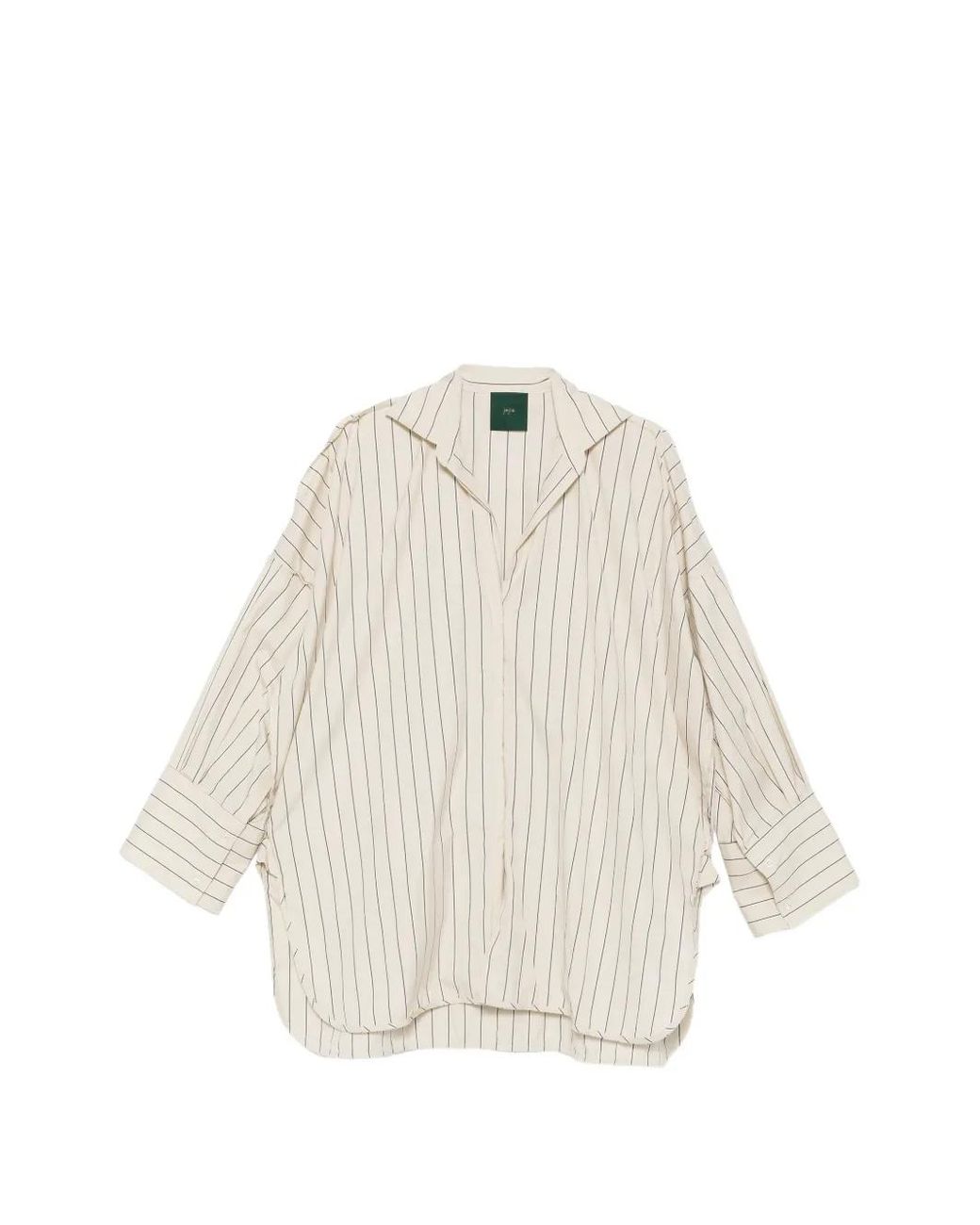Jejia White Orlando Vertical-Stripe Frayed-Detail Shirt
