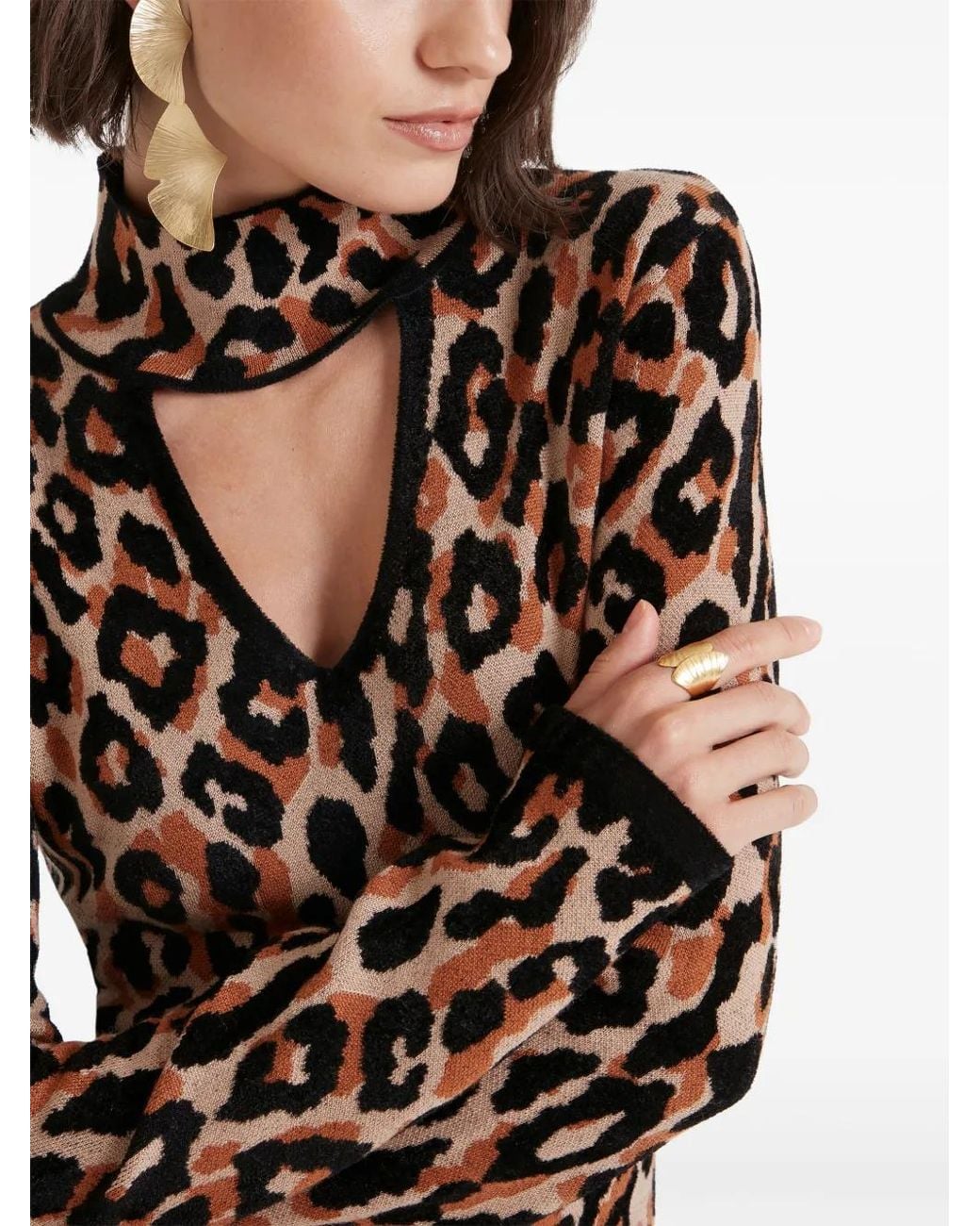 Temperley London Brown Adonis Knitted Dress