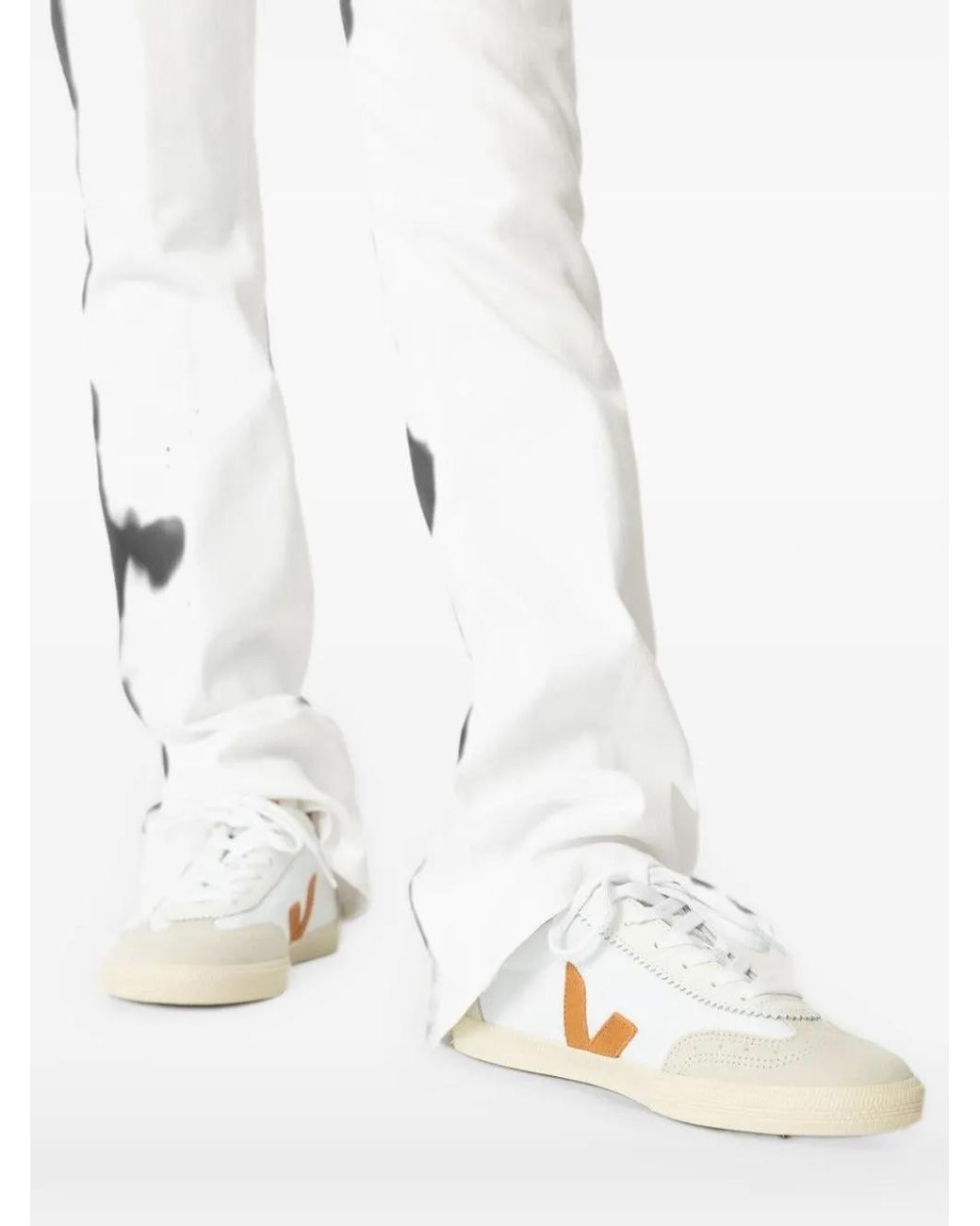 Veja White Volley Canvas Umber Sneakers