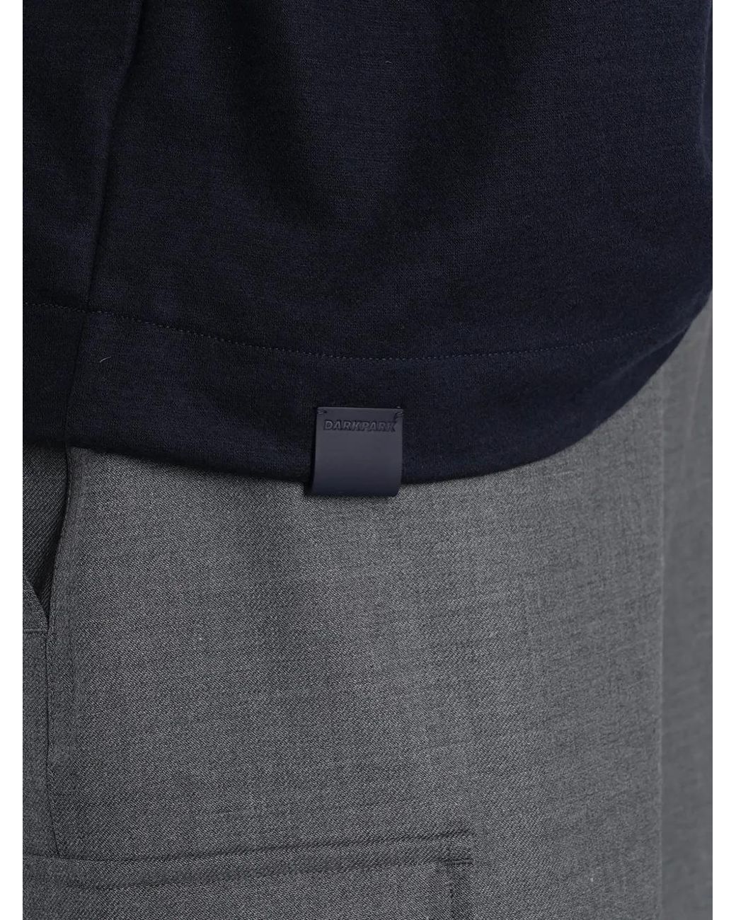 DARKPARK Blue Zack Layered-Sleeve Panelled Polo Shirt for men