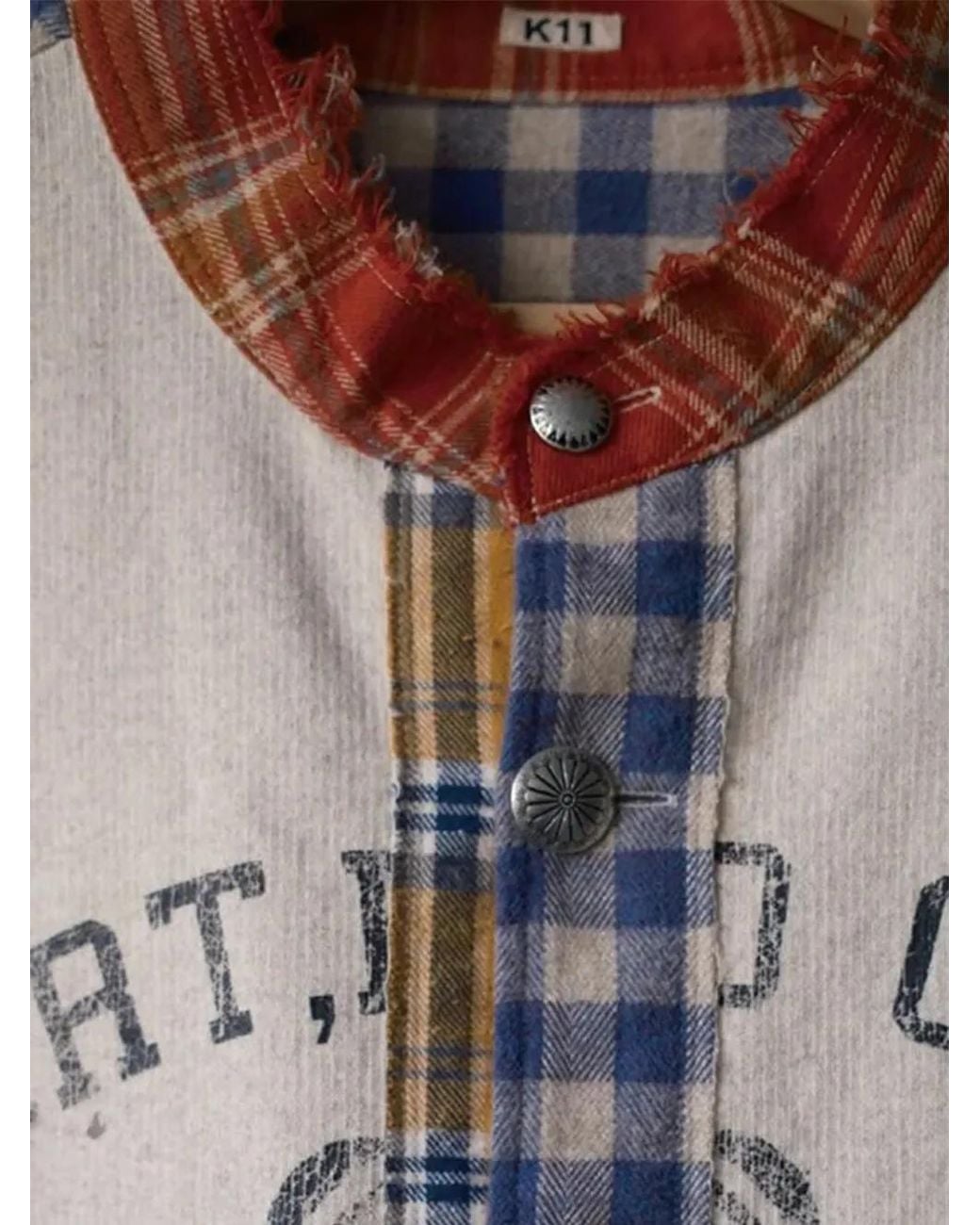 Jersey A Cuadros Con Diseño Patchwork KHOKI de color White