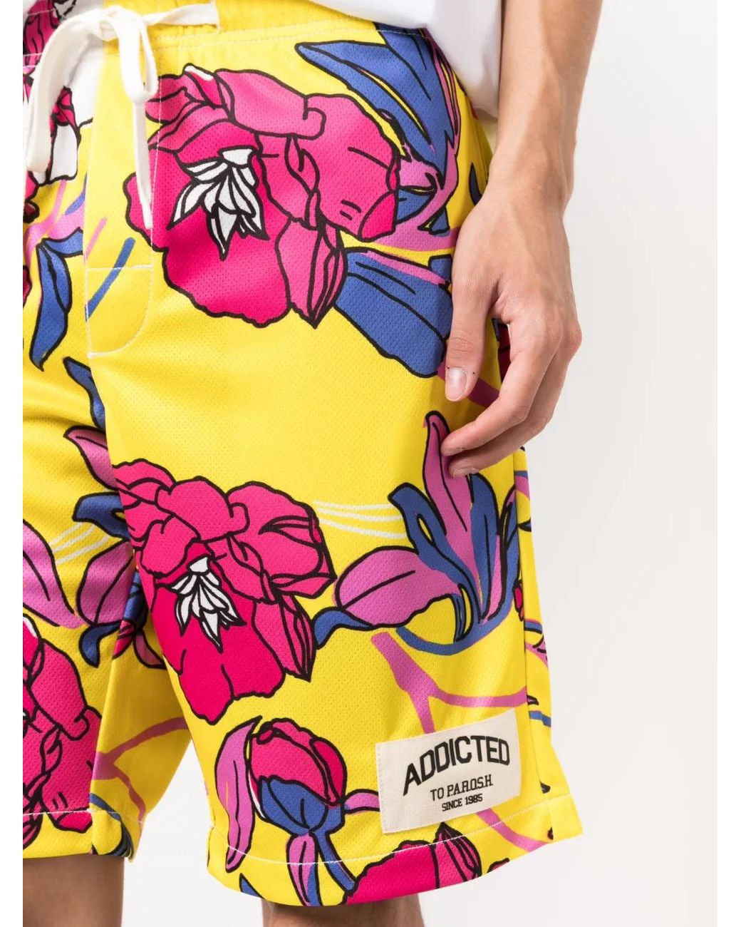 P.A.R.O.S.H. Pink Floral-Print Knee-Length Shorts for men
