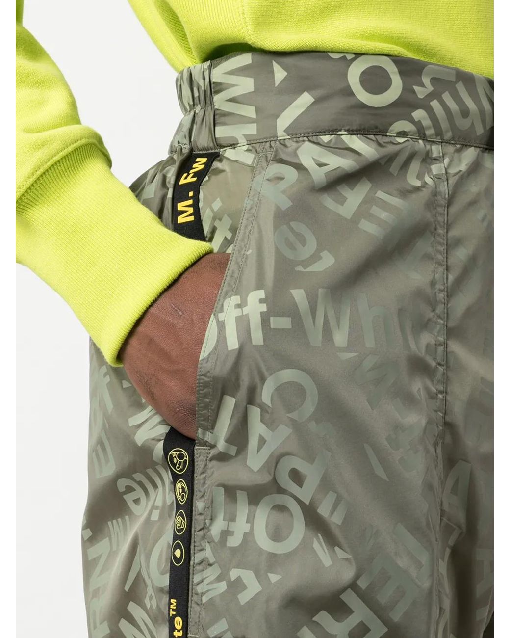 Off-White c/o Virgil Abloh Green All Over Logo Track Trousers for men