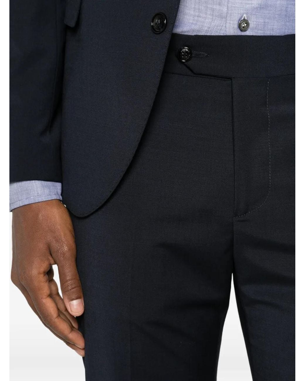 Daniele Alessandrini Blue Notched-Lapel Single-Breasted Suit for men
